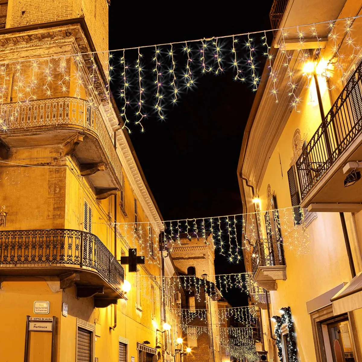Luces De Navidad>DecoWoerner Luz Icicle Light LED Para Uso Profesional Sistema IP67, 114 LED, 300 X 50 Cm, Sin Cable blanco