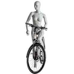 Maniquíes>DecoWoerner Maniquí Deportivo Mujer Ciclista, Caminante - Pierna Izquierda Levantada Y Brazos Izquierdos Flexionados Gris