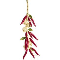 Verduras Y Hierbas>DecoWoerner Maniquí Peperoni Ajo Trenzado 62 Cm rojo