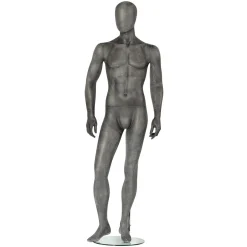 Maniquíes>DecoWoerner Maniquí Premium Hombre, Pierna Derecha Doblada Gris