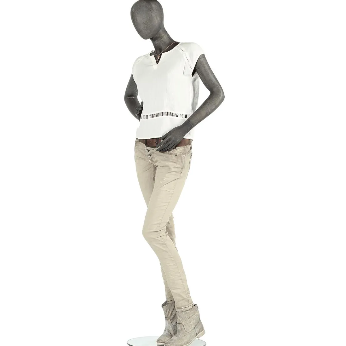 Maniquíes>DecoWoerner Maniquí Premium Mujer, Pierna Izquierda Y Brazo Derecho Doblados Gris