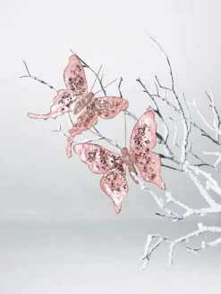 Decoración De Animales|Decoración De Primavera>DecoWoerner Mariposa Con Clip, 16 Cm, 2 Piezas, da rosa