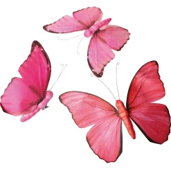 Decoración De Animales|Decoración De Primavera>DecoWoerner Mariposa Decorativa "Flamenco Fucsia", 28 Cm, 3 Piezas rosa