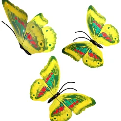 Decoración De Animales|Decoración De Primavera>DecoWoerner Mariposas Decorativas 40 Cm 3 Piezas amarillo