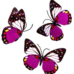 Decoración De Animales|Decoración De Primavera>DecoWoerner Mariposas Decorativas Morado 40 Cm 3 Piezas violeta