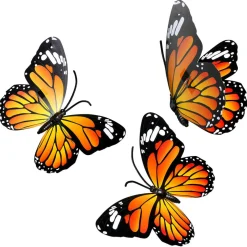 Decoración De Animales|Decoración De Primavera>DecoWoerner Mariposas Decorativas 40 Cm 3 Piezas naranja