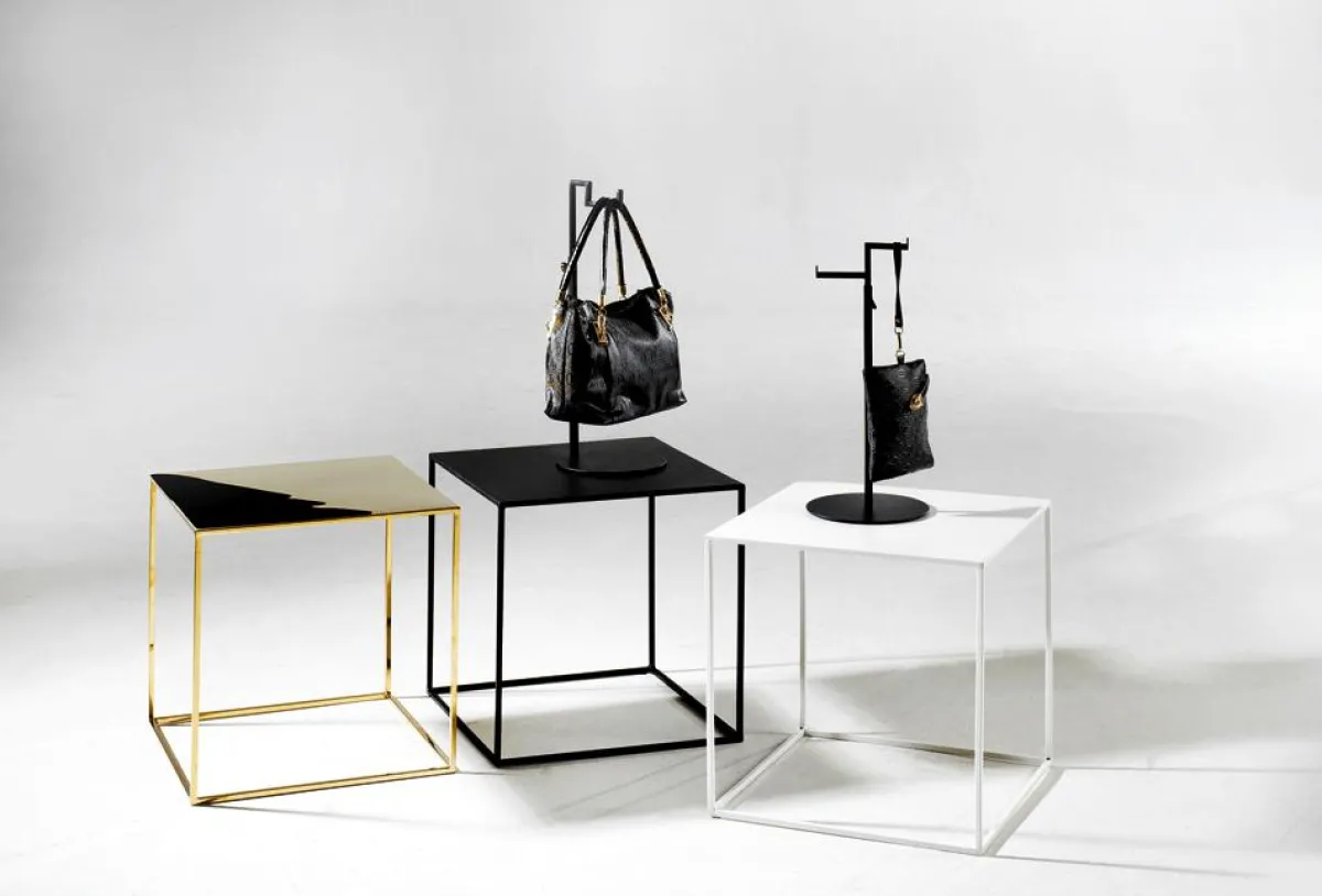 Expositores Para Tiendas|Macetas Y Artículos De Decoración>DecoWoerner Mesa De Metal 45 X 45 Cm, blanco