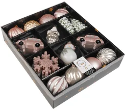 Bolas De Navidad>DecoWoerner Mezcla De Bolas De Navidad Caja 30 Piezas Ø 6 Cm rosa