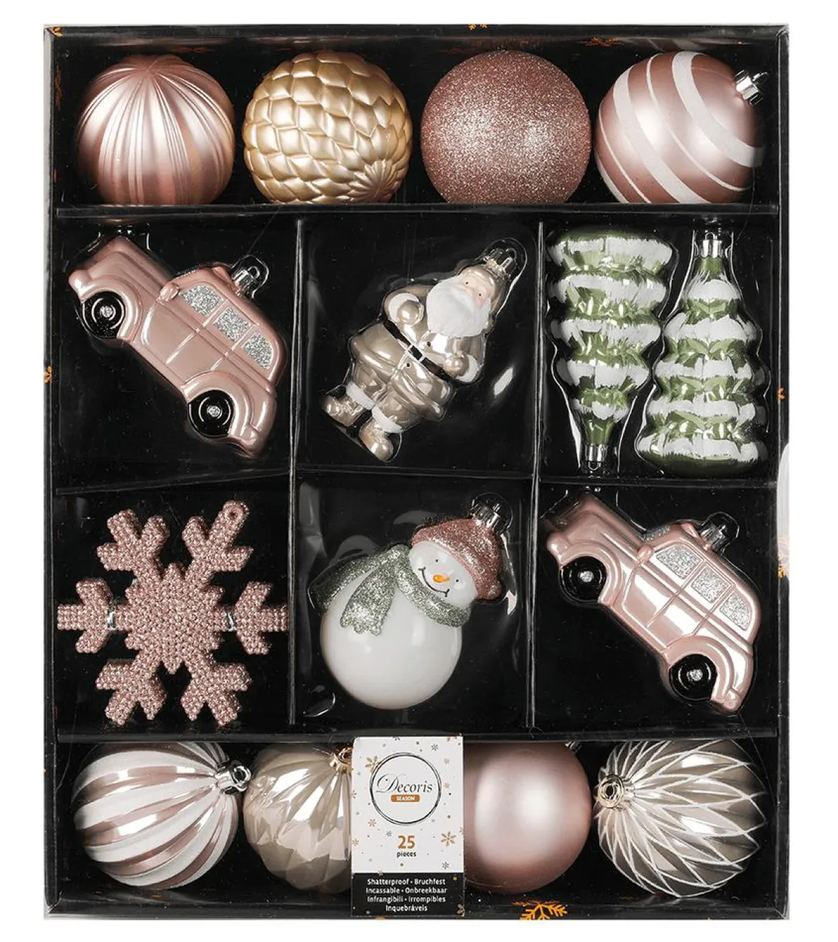 Bolas De Navidad>DecoWoerner Mezcla De Bolas De Navidad Caja 30 Piezas Ø 6 Cm rosa