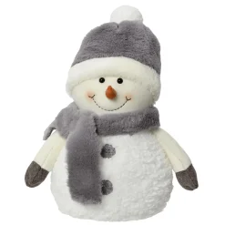 Decoración De Invierno|Figuras De Navidad>DecoWoerner Mini Muñeco De Nieve De Poliéster De 30 Cm Gris