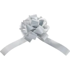 Lazos De Regalo>DecoWoerner Moña De Cinta Metalizada, Ø 10 Cm, Color blanco