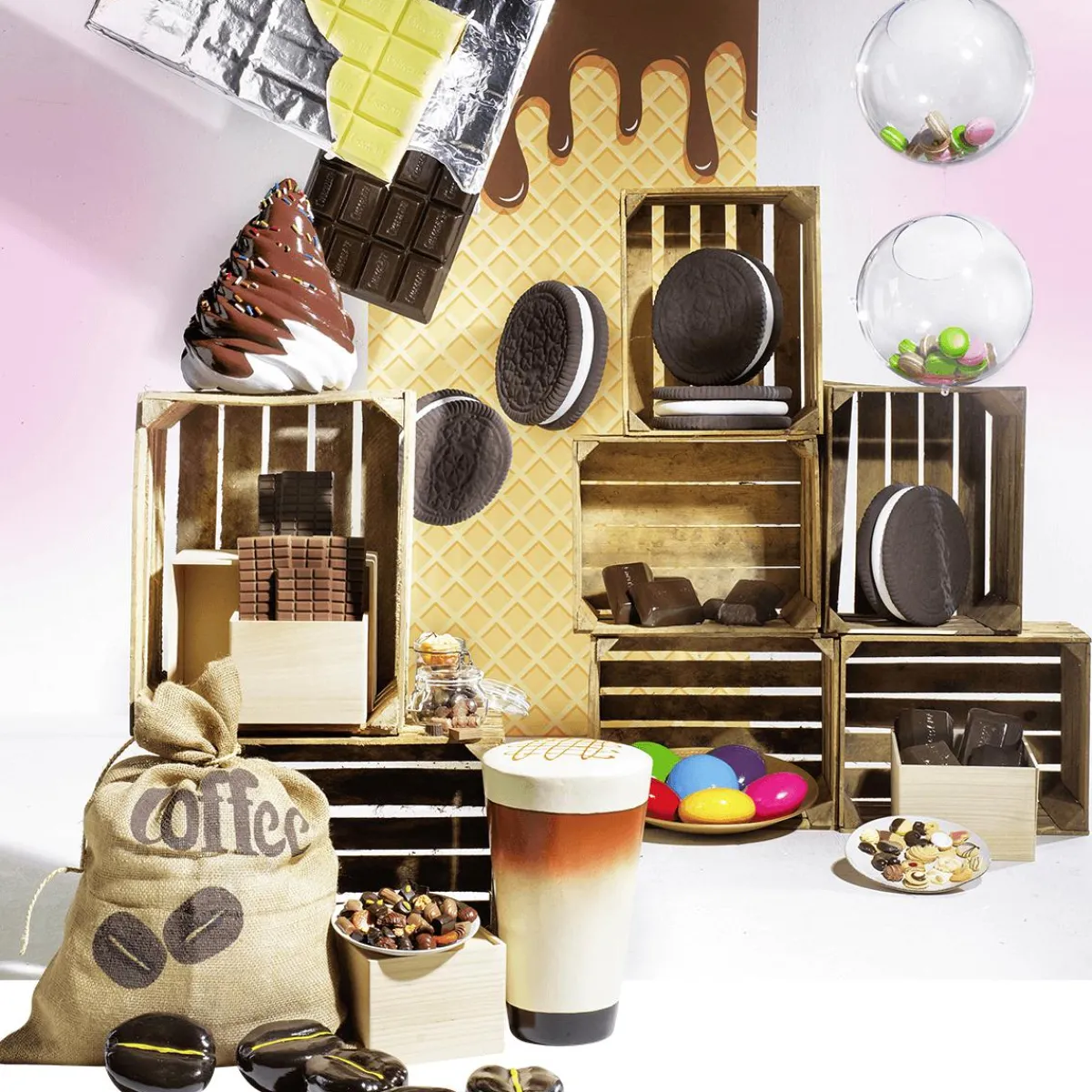 Chupetes Xxl|Pan Y Pastel>DecoWoerner Muñeco De Comida XXL Cocoa Biscuit 30 Cm negro