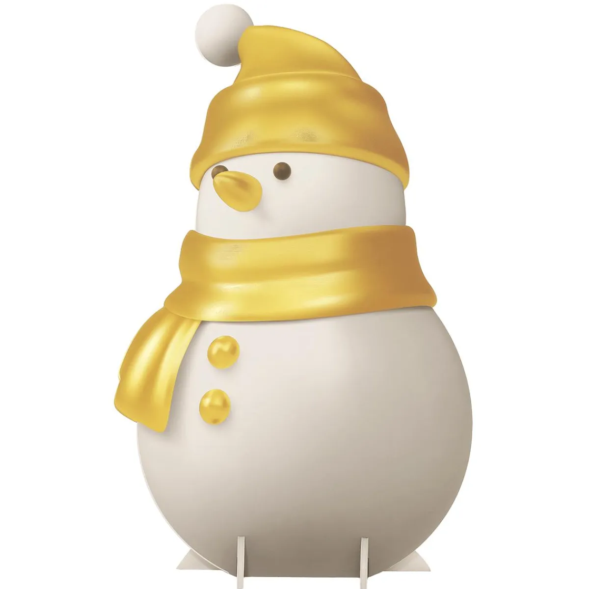 Decoración De Invierno>DecoWoerner Muñeco De Nieve De Pie Dorado / Blanco