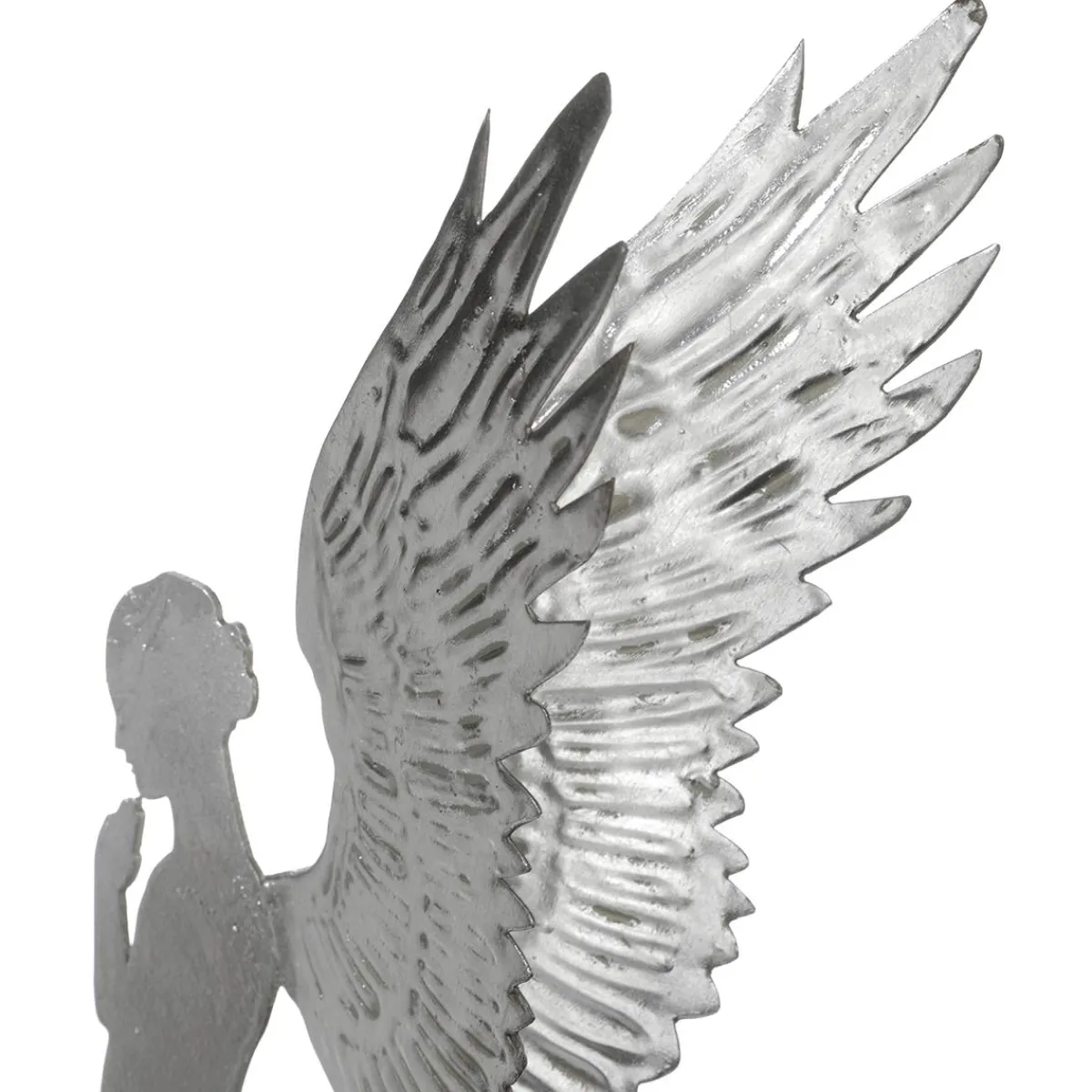 Figuras De Navidad>DecoWoerner Ángel Decorativo De Metal Con Aspecto De Hoja De , 54 Cm plata