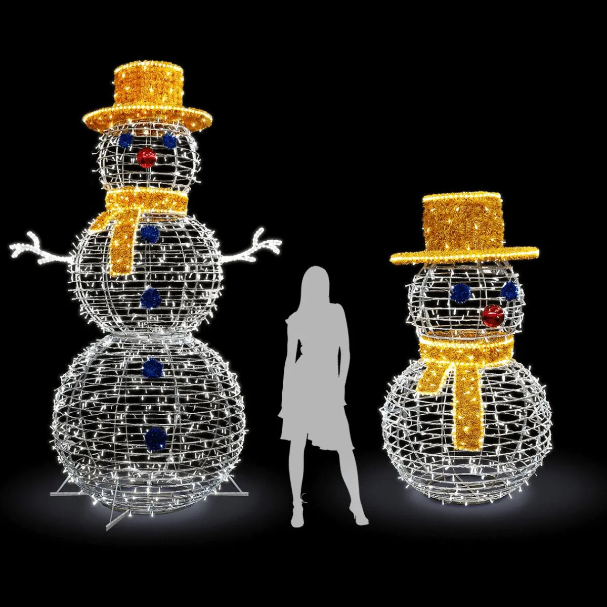 Luz Decorativa|Decoración Navideña Xxl>DecoWoerner Objeto Luminoso XXL Muñeco De Nieve Para Exterior plata