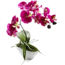 Plantas De Interior|Flores Artificiales>DecoWoerner Orquídea Artificial En Maceta, 28 Cm rosa