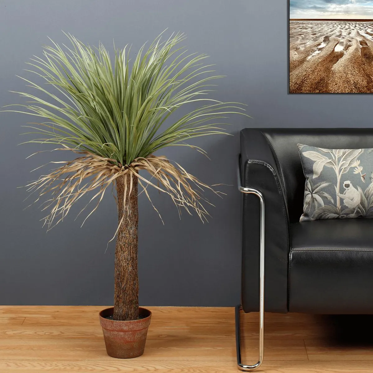 Plantas De Interior>DecoWoerner Palmera Yuca Artificial "salvaje" En Maceta 110 Cm verde