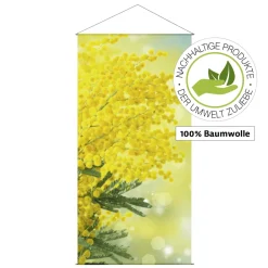 Pancartas De Primavera|Pancartas De Verano>DecoWoerner Pancarta De Fibra Natural Ligera "Mimosa" De Algodón 100 X 200 Cm amarillo
