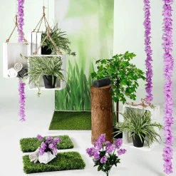 Decoración Natural|Decoración De Verano>DecoWoerner Pancarta De Tela Ignífuga "Hierba De Primavera" De Tela De Bandera 100 X 200 Cm verde