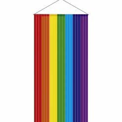 Pancartas Temáticas>DecoWoerner Pancarta De Tela Ignífuga "Rayas De Arco Iris" De Tela De Bandera 100 X 200 Cm multicolor