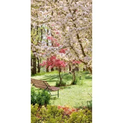 Decoración De Primavera|Pancartas De Primavera>DecoWoerner Pancarta De Tela Ignífuga "Árbol En Flor En El Parque" De Tela De Bandera 100 X 200 Cm rosa