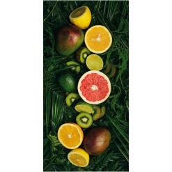 Pancartas Temáticas|Pancartas De Verano>DecoWoerner Pancarta De Tela Ignífuga "frutas Tropicales" De Tela De Bandera 100 X 200 Cm verde