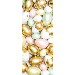 Decoración De Pascua|Pancartas De Primavera>DecoWoerner Pancarta De Tela Ignífuga "Huevos De Pascua En Pastel Y " De Tela De Bandera 75 X 180 Cm oro