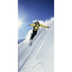 Decoración De Invierno|Pancartas De Navidad E Invierno>DecoWoerner Pancarta De Tela Ignífuga "Snowboarder" De Tela De Bandera 100 X 200 Cm blanco