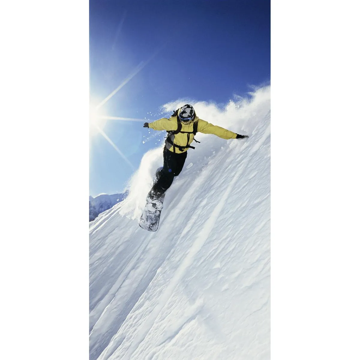 Decoración De Invierno|Pancartas De Navidad E Invierno>DecoWoerner Pancarta De Tela Ignífuga "Snowboarder" De Tela De Bandera 100 X 200 Cm blanco