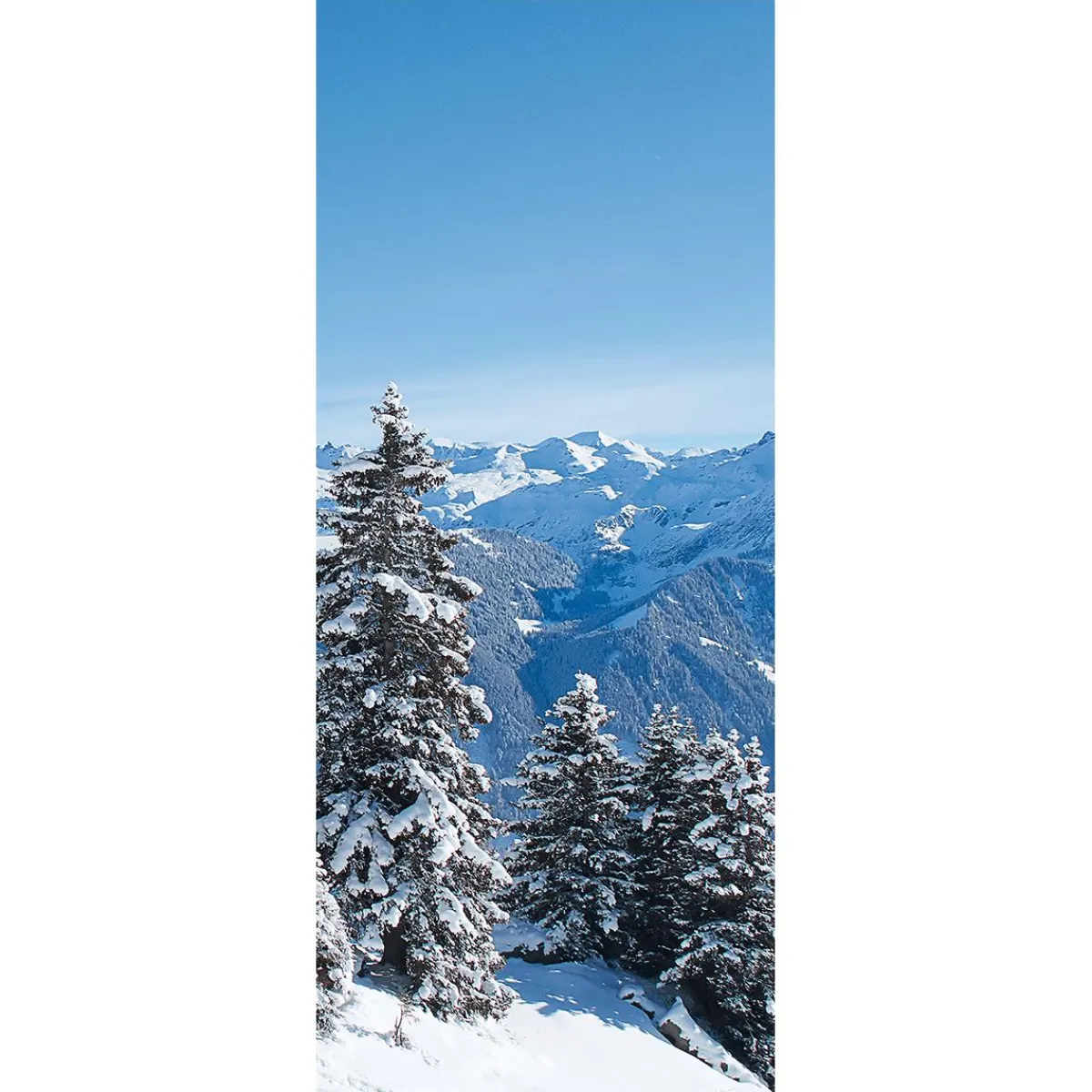 Decoración De Invierno|Pancartas De Navidad E Invierno>DecoWoerner Pancarta De Tela Ignífuga "Montañas Cubiertas De Nieve" De Tela De Bandera 75 X 180 Cm blanco