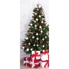 Pancartas De Navidad E Invierno|Bandera De Navidad>DecoWoerner Pancarta De Tela Ignífuga "Árbol De Navidad En Rojo Y Blanco" De Tela De Bandera 75 X 180 Cm