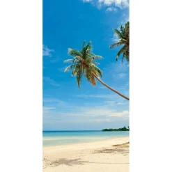Decoración De Verano|Pancartas De Verano>DecoWoerner Pancarta De Tela Ignífuga "Palm Beach" De Tela De Bandera 100 X 200 Cm azul