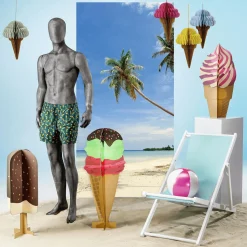 Decoración De Verano|Pancartas De Verano>DecoWoerner Pancarta De Tela Ignífuga "Palm Beach" De Tela De Bandera 100 X 200 Cm azul