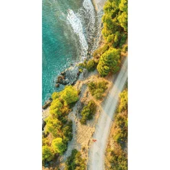 Decoración Temática|Decoración De Verano>DecoWoerner Pancarta De Tela Ignífuga "Coastal Road" De Tela De Bandera 100 X 200 Cm verde