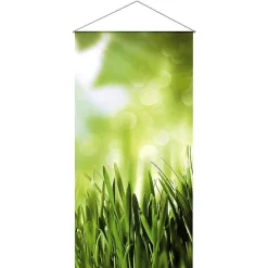 Pancartas De Verano|Pancartas De Primavera>DecoWoerner Pancarta Ligera De Fibra Natural "Hierba De Primavera" De Algodón 100 X 200 Cm verde