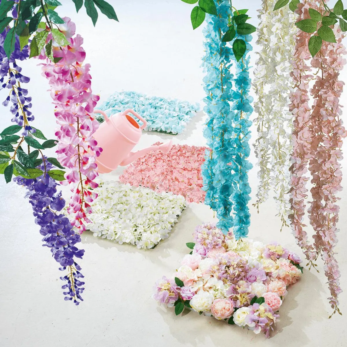 Paredes De Plantas>DecoWoerner Panel Con Flores En Colores Pastel Artificial multicolor