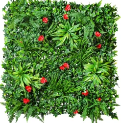 Decoración De Verano|Decoración De Primavera>DecoWoerner Panel De Mezcla De Pasto Y Flores, 1 X 1 M verde