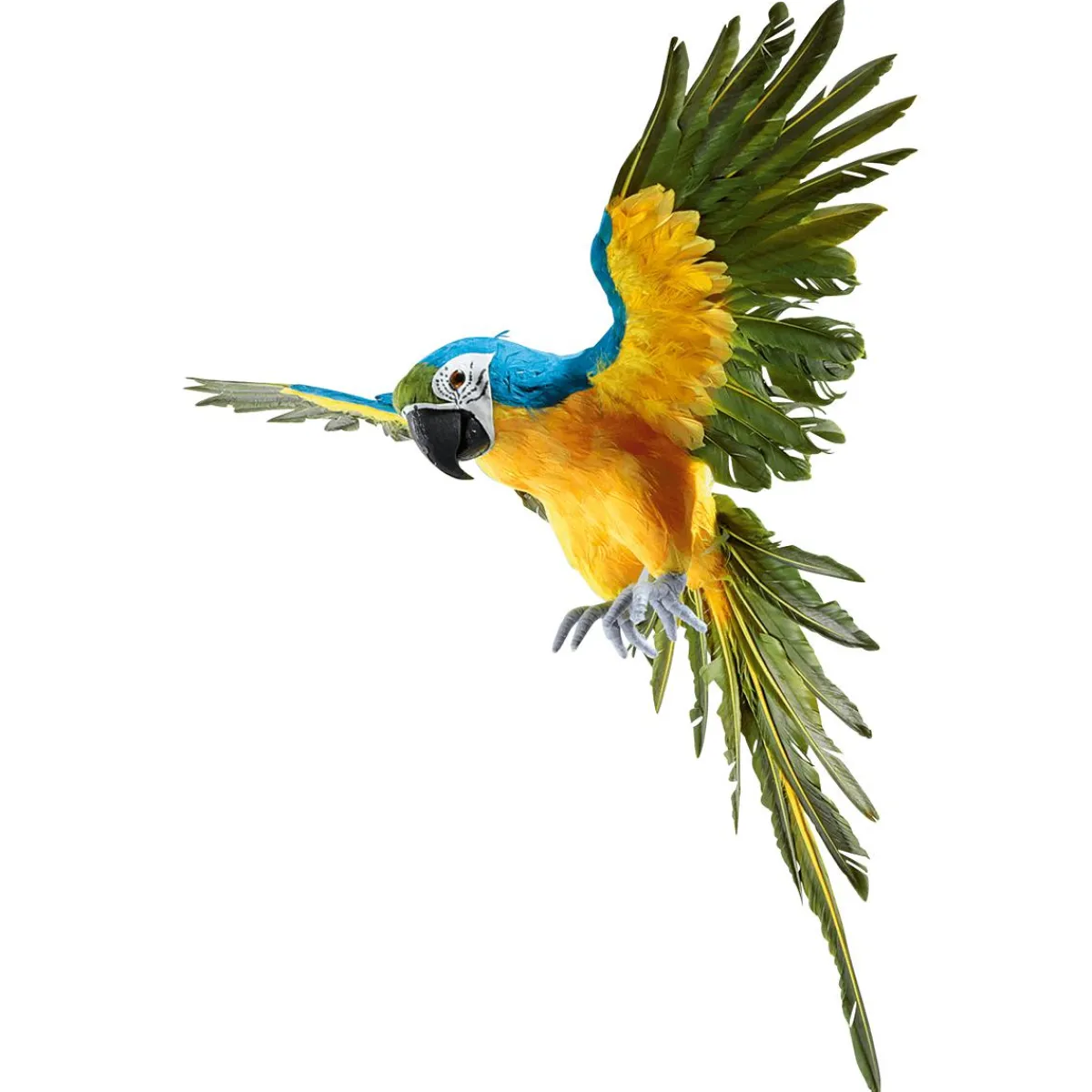 Decoración De Animales|Decoración De Verano>DecoWoerner Papagayo Decorativo -amarillo Longitud 77 Cm azul
