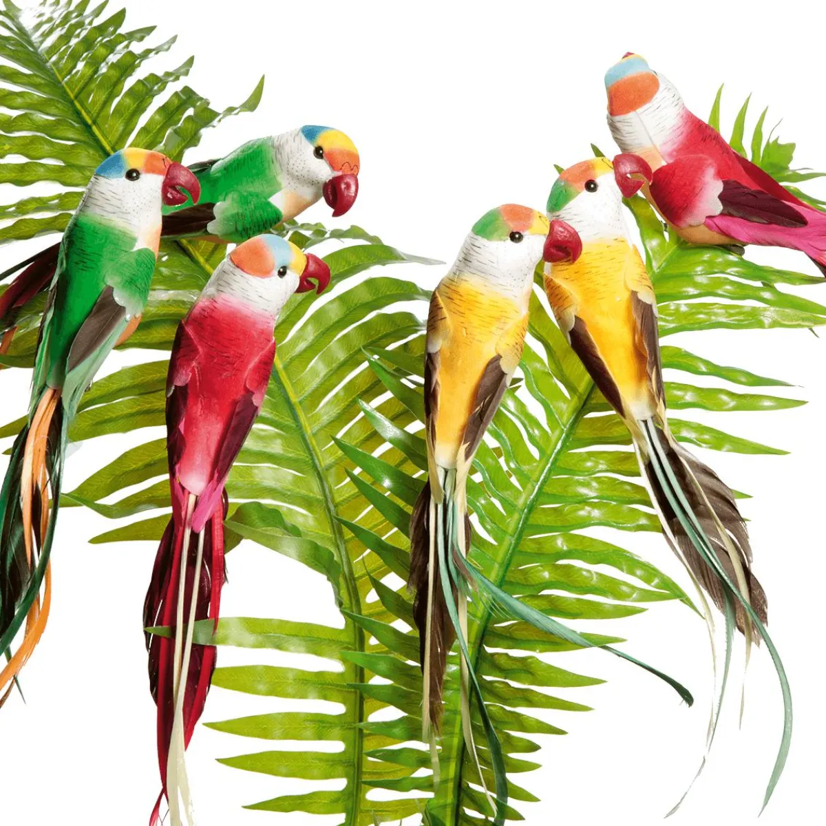 Decoración De Animales|Decoración De Verano>DecoWoerner Papagayos Decorativos, 22 Cm, 6 Piezas multicolor