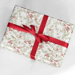 Papel De Regalo|Go Green - Envoltorio Para Regalo Ecológico>DecoWoerner Papel De Envolver Sostenible Con Animales Del Bosque, Vides Y Bayas Rojas - Bobina De Papel De Regalo De 50 M multicolor