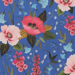 Papel De Regalo|Go Green - Envoltorio Para Regalo Ecológico>DecoWoerner Papel De Regalo Sostenible Con Flores Y Libélulas - Bobina De Papel De Regalo Sostenible De 50 M azul