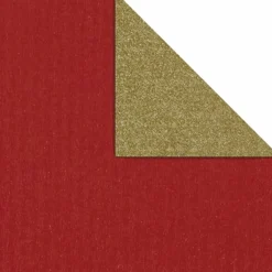 Papel De Regalo>DecoWoerner Papel De Regalo Bicolor 70 Cm, 100 M, /oro rojo