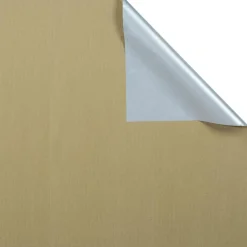 Papel De Regalo>DecoWoerner Papel De Regalo Bicolor 50 Cm, 250 M, Plata oro