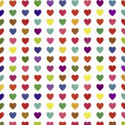 Papel De Regalo|Go Green - Envoltorio Para Regalo Ecológico>DecoWoerner Papel De Regalo Blanco Sostenible Con Corazones De Colores - Rollo De Papel De Regalo De 50 M multicolor