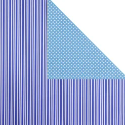 Papel De Regalo>DecoWoerner Papel De Regalo Doble Cara Punteado Por Un Lado Y Rayado Por El Otro 50 M azul