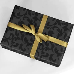 Papel De Regalo|Go Green - Envoltorio Para Regalo Ecológico>DecoWoerner Papel De Regalo Sostenible Con Diseño De Vid Brillante - Bobina De Papel De Regalo De 50 M negro