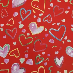 Papel De Regalo|Go Green - Envoltorio Para Regalo Ecológico>DecoWoerner Papel De Regalo Sostenible Corazones De Colores, , 50 Cm X 50 M rojo