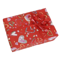 Papel De Regalo|Go Green - Envoltorio Para Regalo Ecológico>DecoWoerner Papel De Regalo Sostenible Corazones De Colores, , 50 Cm X 50 M rojo