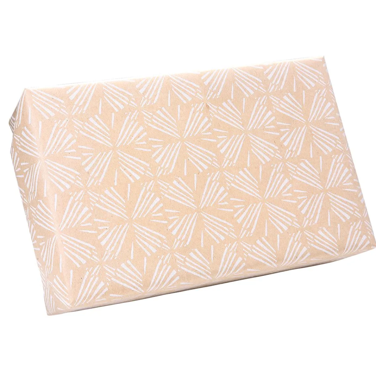 Papel De Regalo|Go Green - Envoltorio Para Regalo Ecológico>DecoWoerner Papel Kraft Reciclado Con Motivos Geométricos Blancos - Rollo De Papel De Envolver De 50 M marrón
