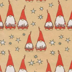 Papel De Regalo|Go Green - Envoltorio Para Regalo Ecológico>DecoWoerner Papel Kraft Reciclado Con Amigo Invisible Rojo Y Estrellas Blancas - Bobina De Papel De Regalo De 50 M marrón